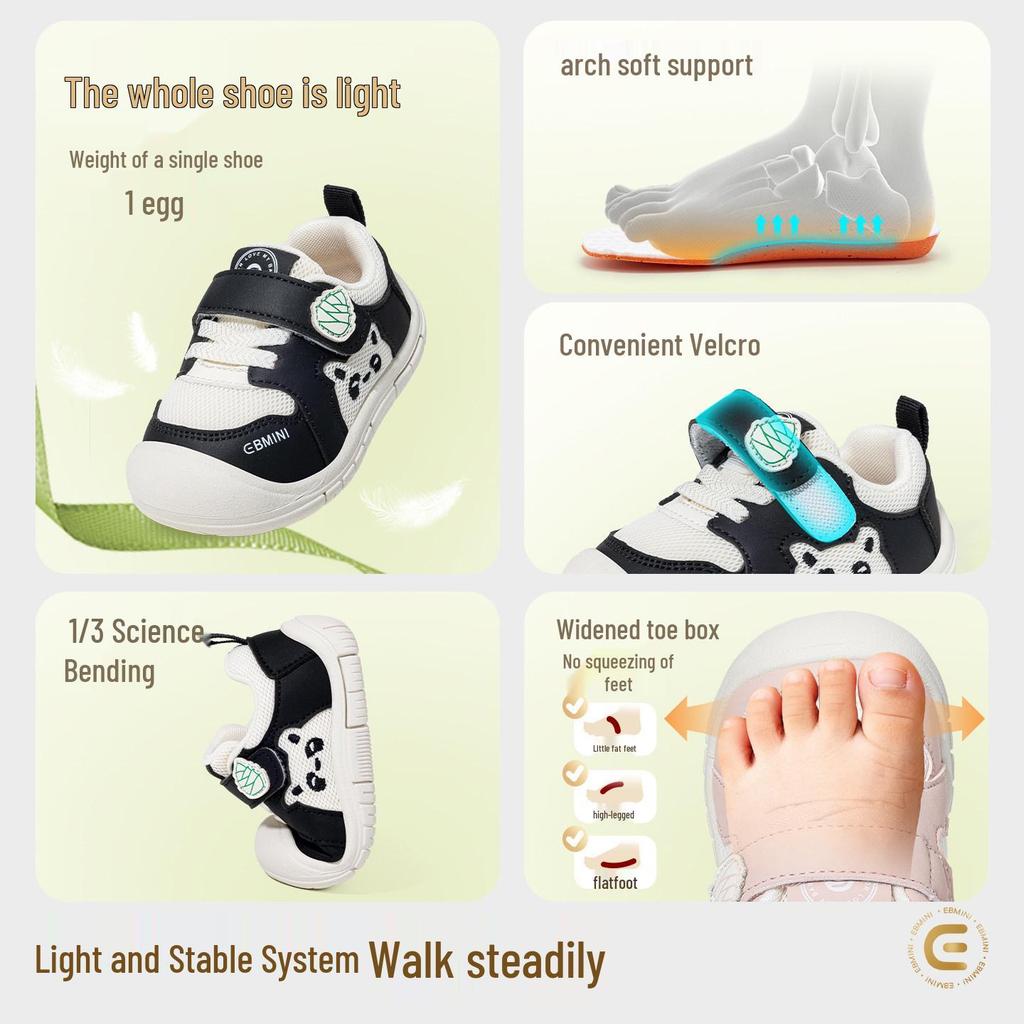 Yingbeimi Kids' 2026 Spring Panda Walker Shoes for Infants & Toddlers