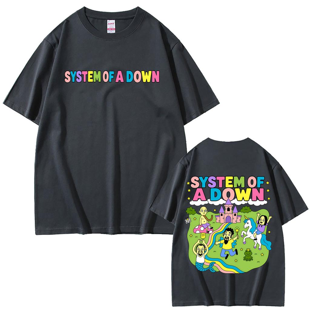 Rock Band System Of A Down Cartoon Graphic T Shirt Unisex Unisex Gothic Oversized Tshirt Male Vintage Alternative Metal Tshirts