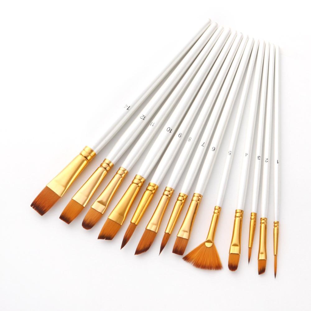 

Набор кистей для рисования BOSOBO, кисти с круглым заостренным кончиком, нейлоновые кисти для художника для акриловых, масляных, акварельных красок,