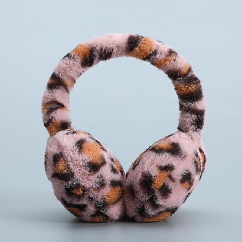 1PC Leopard Print Soft Plush Ear Warmers Winter Warm Earmuffs Fashion Earmuffs Outdoor Cold Folding Earmuffs