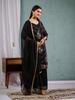 Women Black Embroidered Kurta Palazzo Set with Dupatta Ethnic Party Wear Indian Suit