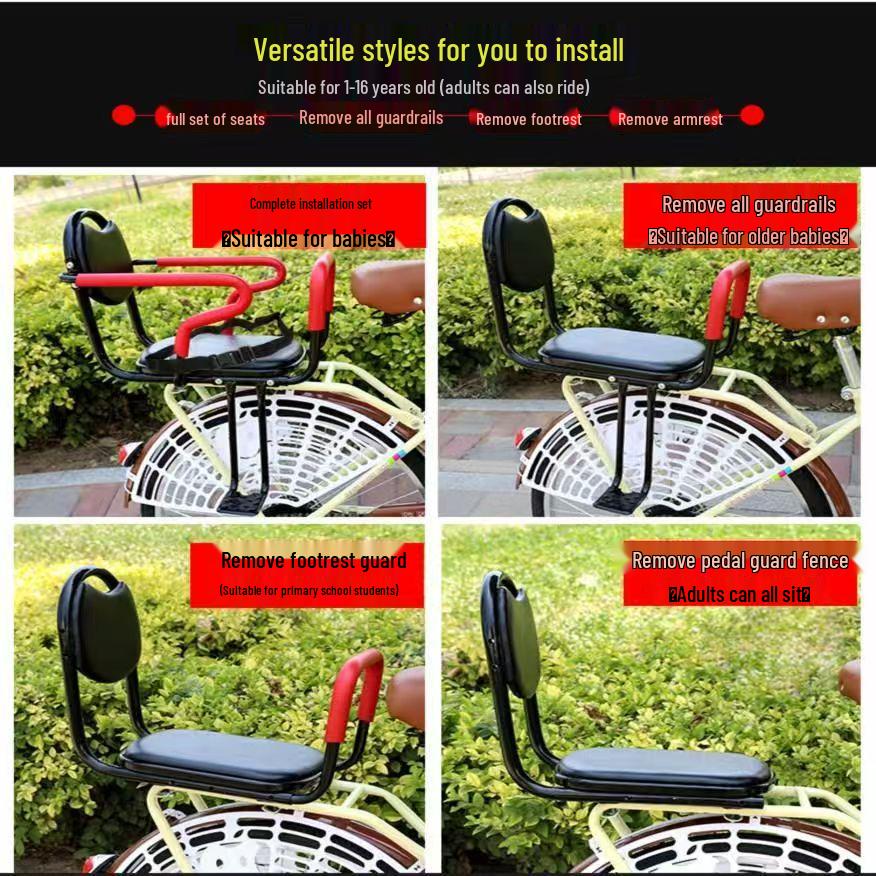 Verdickter am Hinterrad montierter Baby-Sicherheitssitz für Mountainbikes - Großer Kinderschutzstuhl