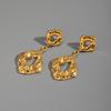 Xia Ling Geometric Pleated 18K Gold-Plated Stainless Steel Earrings