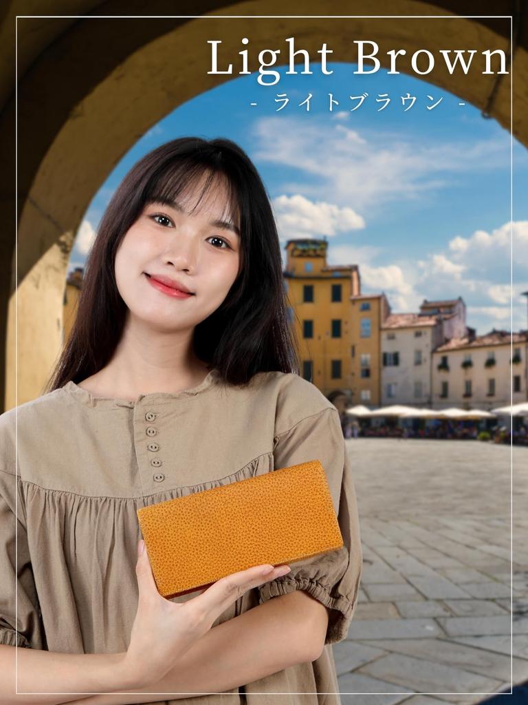 Miyabinno Women's Long Wallet, Genuine Leather, Large Capacity, 13 Card Slots, Easy-to-Use Coin Purse, Italian Cowhide Leather, YKK Zipper,