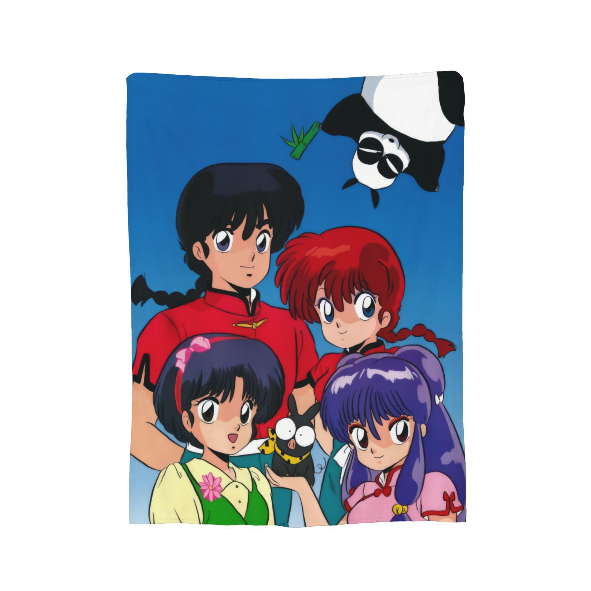 

Anime Ranma And Akane Tendo Blanket Flannel Textile Decor Portable Ultra-Soft Throw Blankets for Bedding Office Rug Piece 150x180cm