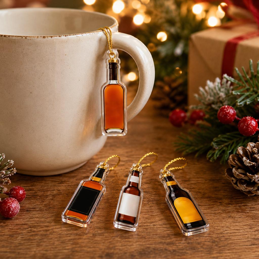 2D Acrylic Charm Advent Calendar , Countdown Surprise Ornament Set for Holiday Decor