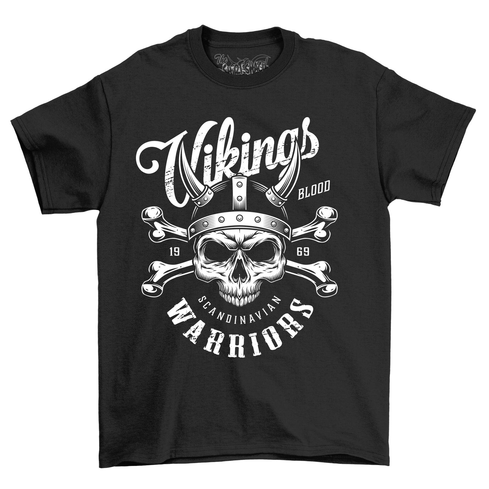 

Vikings Warriors Skull Helmet T-Shirt Mens Womens Tees Top - Funny and Fierce! Unleash your inner war 4XL
