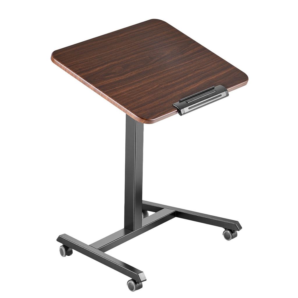 Standing Desk, Adjustable Height Mobile Stand Up Desk with Tilting Desktop, 650 x 480 mm Small Computer Sit Stand Rolling Workstation with 4 Casters,