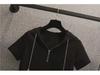 Plus Size Women's Loose Fit Summer Sports Set - Irregular T-Shirt & Wide-Leg Shorts