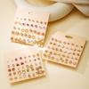 European and American style gold star stud earrings set combination women's heart-shaped light luxury high-end earrings