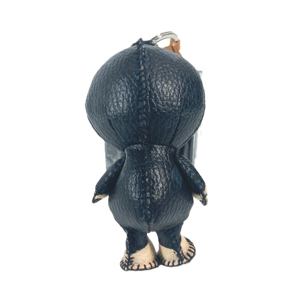 MCM A BATHING APE Milo Visetos Bag Charm Key Holder Leather Black