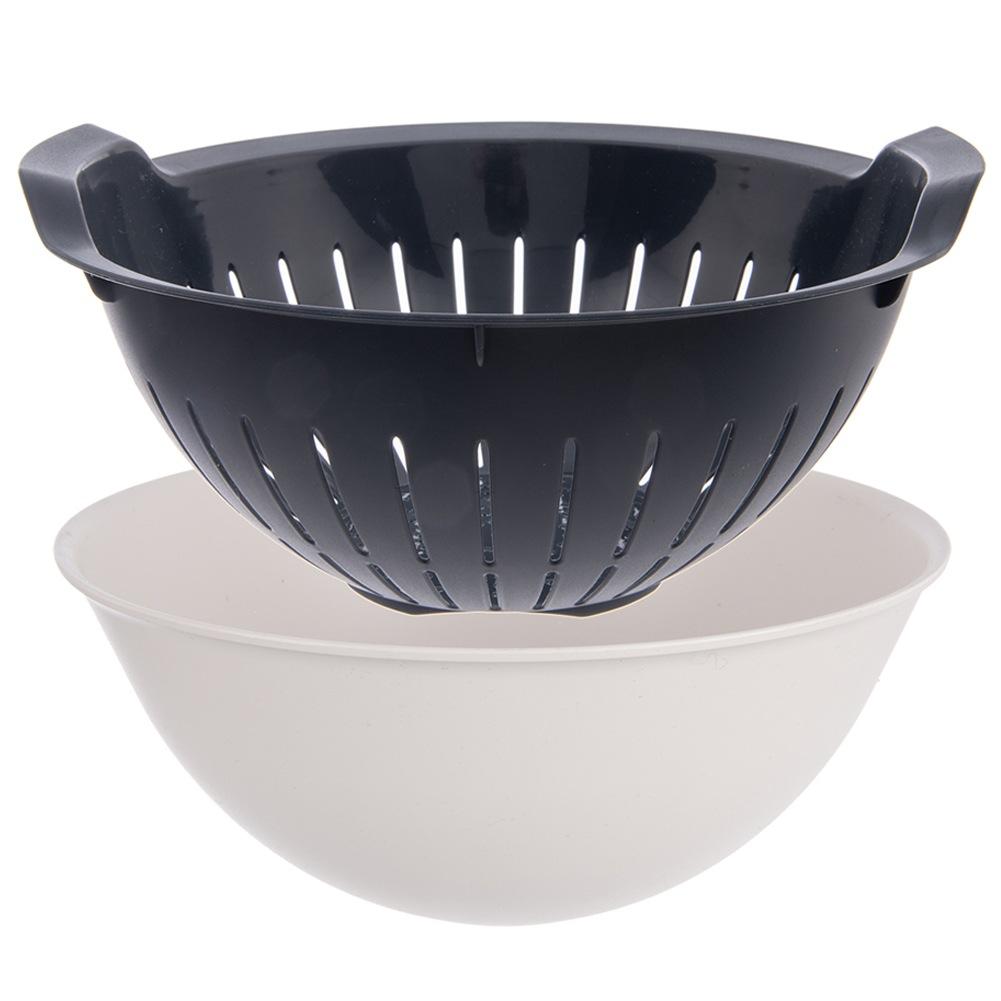 Cedzak kuchenny z miską 2W1 durszlak sitko miska SZARY ELA 3L ORION 124486