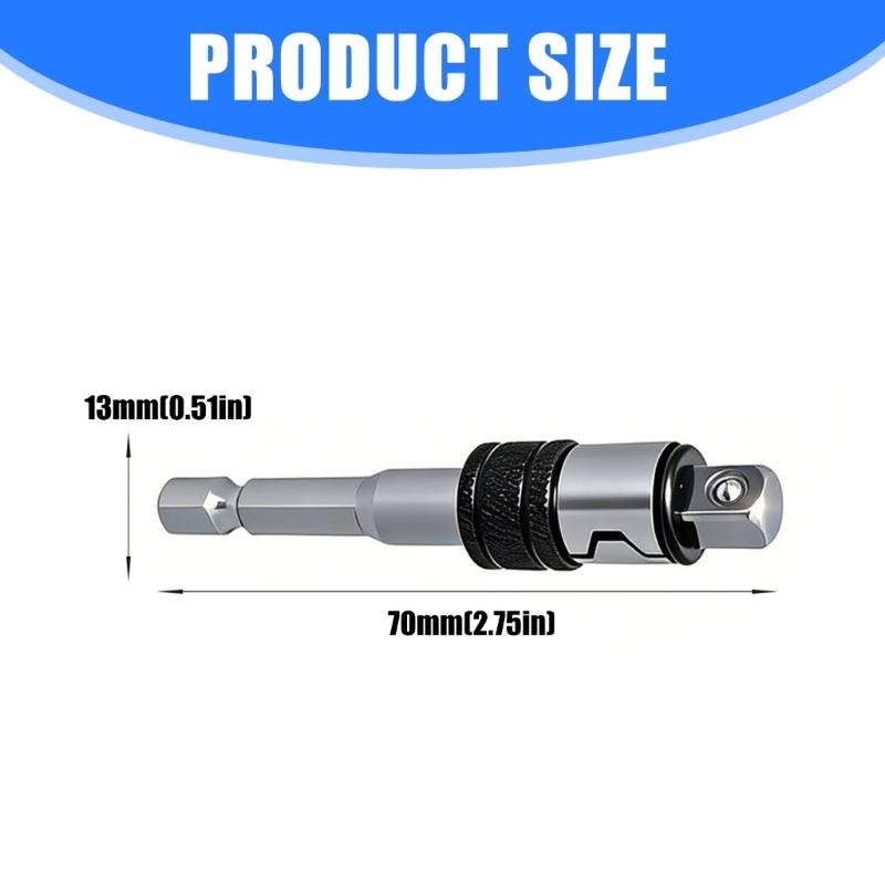 Auto Locking Socket Extension Bar Ensuring Bit Security Preventing Slippage During Various Repair Tasks Applications