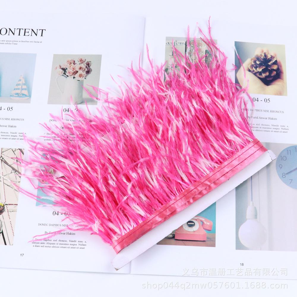 10-15Cm Tie-Dye Ostrich Hair Cloth Edge Clothing Accessories Material Multicolor Ostrich Hair Lace Cloth Strap