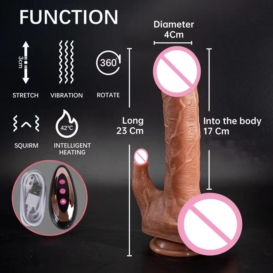 Realistic Dildos for Women Sex Tongue Sexual Masturbator Telescopic Vibration Intelligent Heating Silicon Adult Sensory Toys