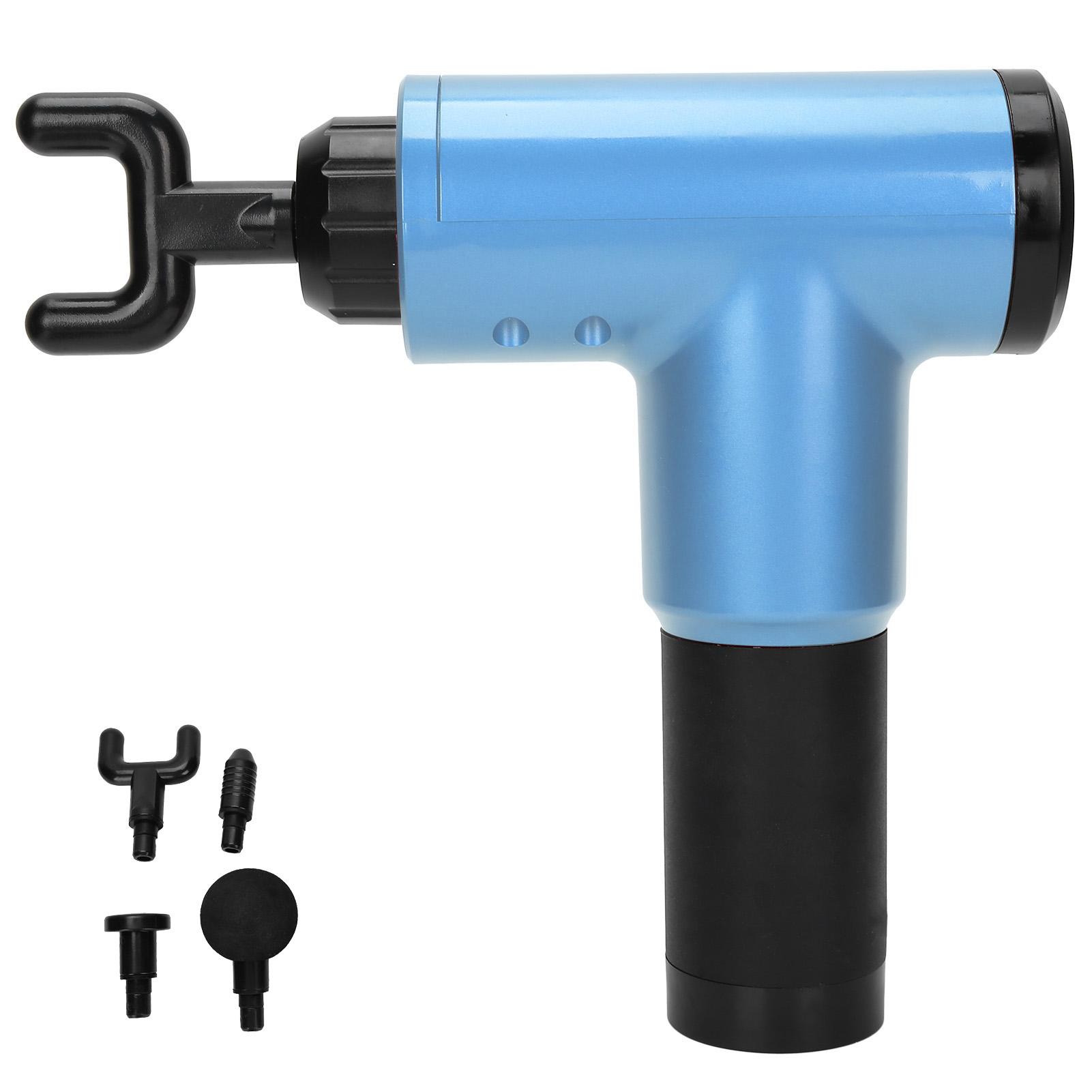 

Массажный пистолет, портативный ручной массажер для глубокой проработки мышц, электрический массажер для тела, синий US Plug синий