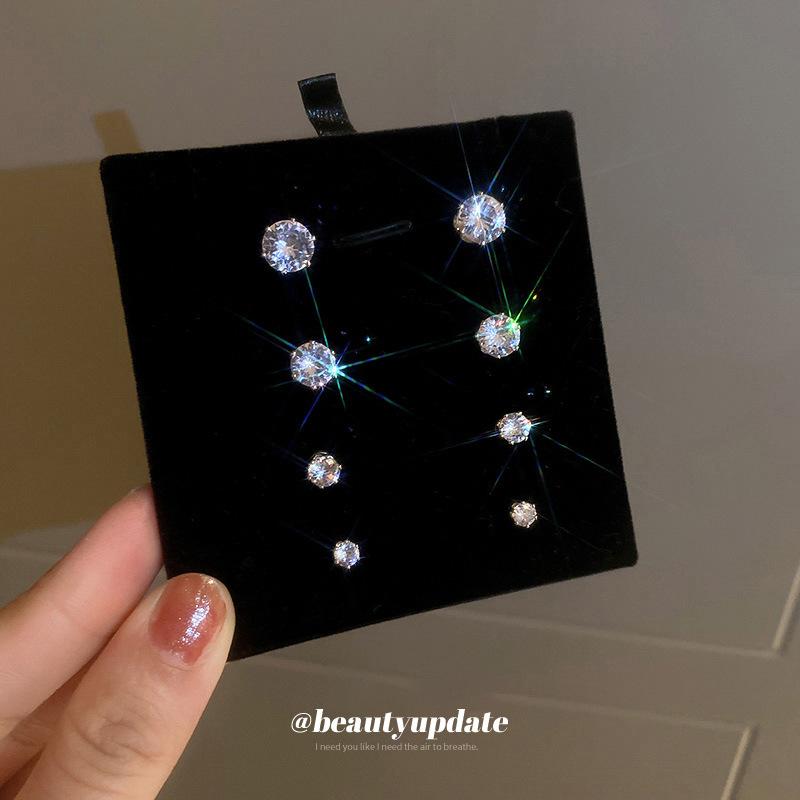 Magnet Magnetic zircon earless ear clips Fashion temperament Simple earrings Versatile new Internet celebrity earrings Women