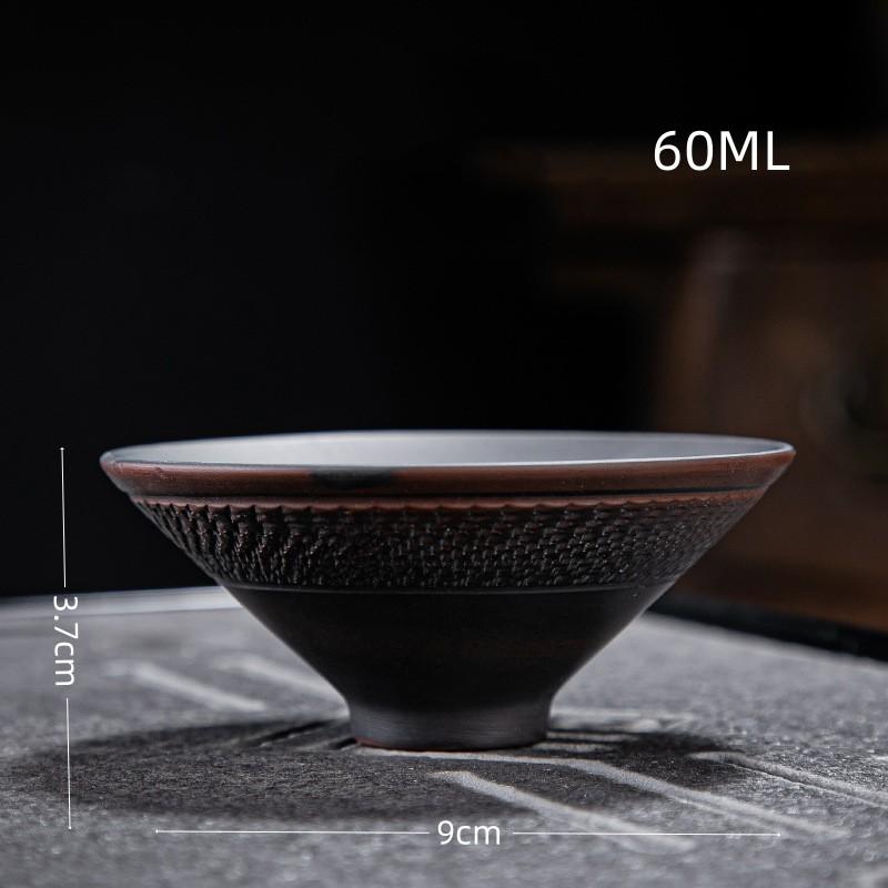 Retro Carving Teacups High-end Ceramic Tea Set Cups Purple Pottery Kung Fu Tea Cup Ceramics Teaware Cup for Tea Small Teacup