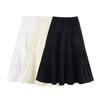 2025 Spring Women's Fashion European & American Style Cotton Striped Layered Midi Swing Skirt