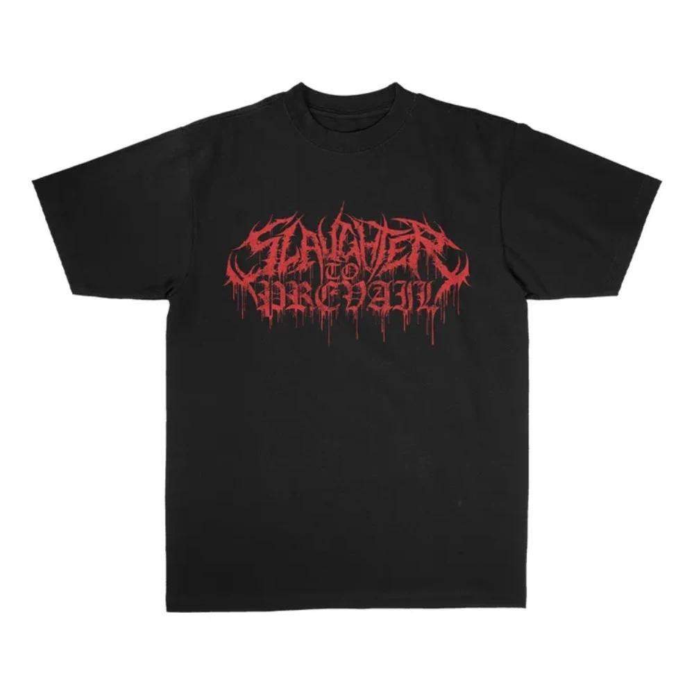 Slaughter To Prevail Bloodshed Print T Shirts Russian Deathcore Nu Metal Band Tour Album Unisex Oversized Premium Cotton Tee Top