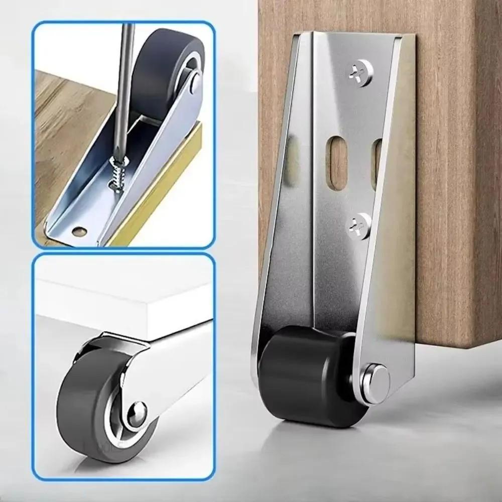 4PCS Door Guide Rail Push Telescopic Wheel Sliding Door Droop Pulley Track Bottom Wheel Silent Universal Support Load-bearing Guide Wheel