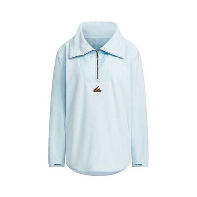 Half-Zip Pullover Casual Hoodie Women Hoodies Blue JX6849