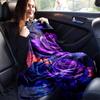 1pc Purple Rose Printing Lightweight Flannel Blanket, Comfortable and Warm Blanket, for Camping Sofa Bed and Couch Office, Gift