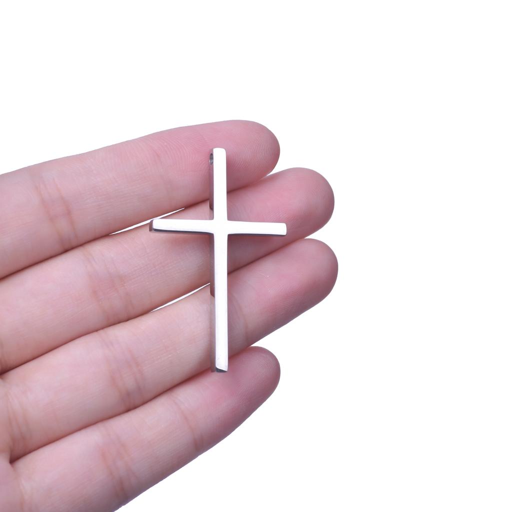 3pcs Cross Pendant Stainless Steel Charms For Jewelry Making Necklace Anklets Handmade Glossy Crosses Accessories Earrings Charm