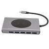 USB C Laptop Docking Station 14 in 1 Type C Hub Multiport Adapter 5 USB SD TF RJ45 PD AUDIO3.5 Dongle Grey