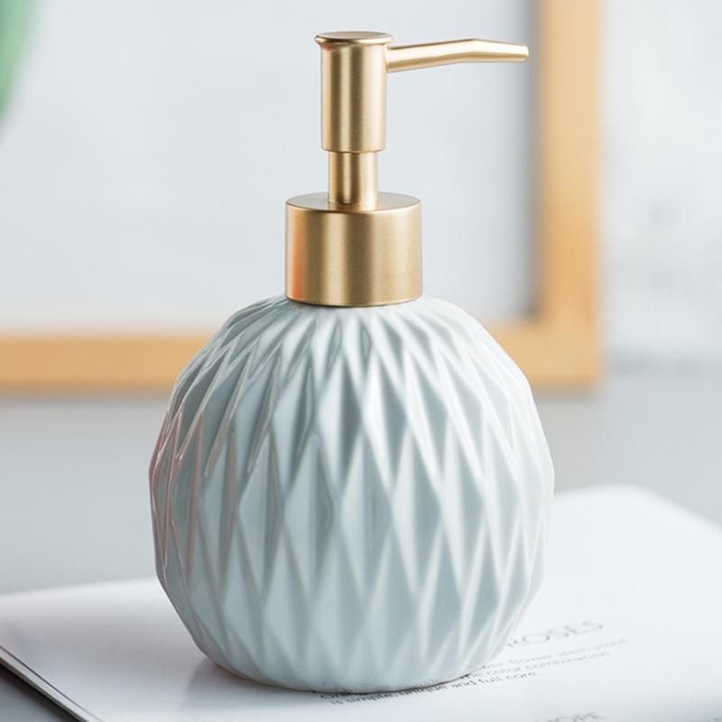 Ceramic Soap Dispenser Bottle, Refillable Hand Soap Dispenser Container For Business Trip And Outdoor Activities