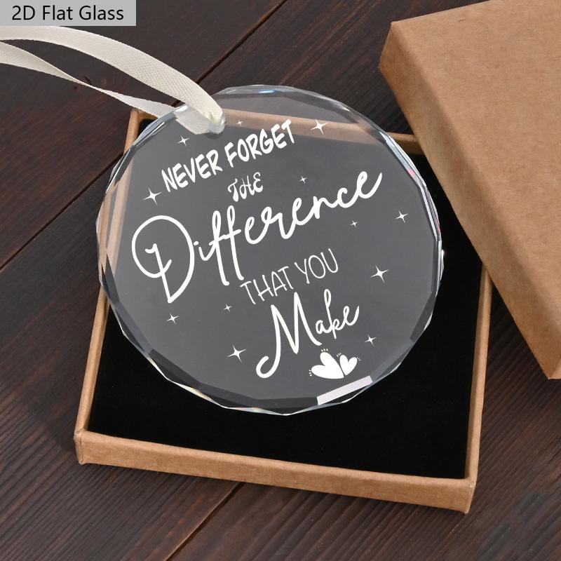 1pc Thank You Gifts for Women Men - Never Forget The Difference That You Make for Coworkers - Glass Ornament