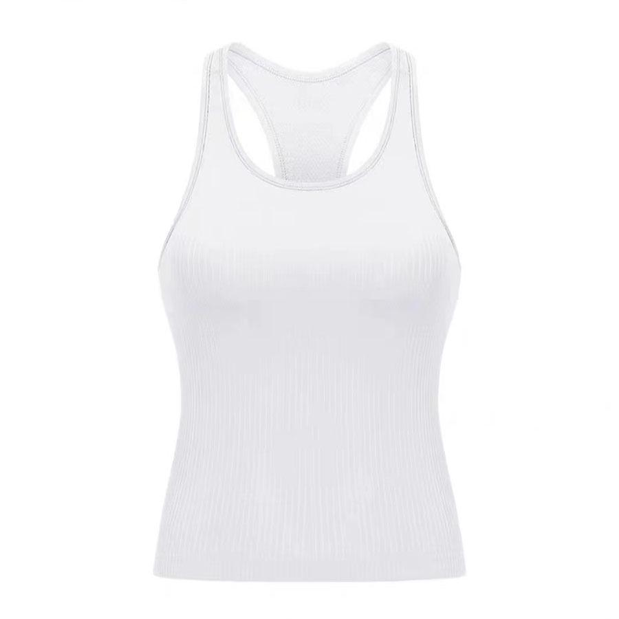 EBB TO STREET Damski Długi Top do Jogi z Dekoltem Racerback i Wkładkami na Biust