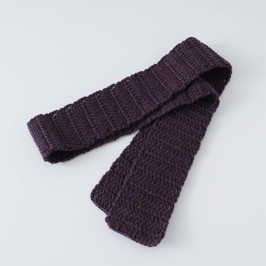Raw Wool Itohenlab. Knitting Kit for Beginners BC-3 Long Crochet Mini Scarf, Purple