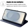Coque de protection - BOOLING - Samsung Galaxy S25 Plus - Antichoc - Synthécuir Bleu Marine - Support intégré
