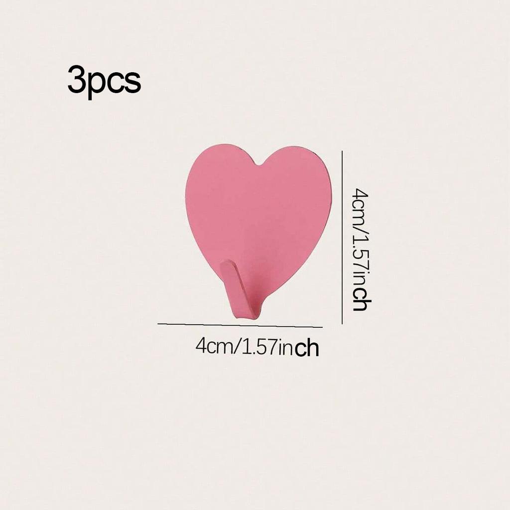 3/5/10/20pcs - Heart-Shaped Hooks - Rustproof, Reusable for Towels, Clothes & Keys - Easy Install, No Drilling Required