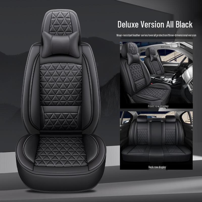 All-Season Full Leather Car Seat Cover, Dirt-Resistant, Universal Fit, Comfortable Hand Feel