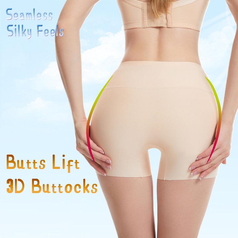 Ice Silk Seamless Women's Safety Shorts: Summer Thin, Anti-Exposure, Non-Roll Hem, High Waist, Tummy Control, 3/4 Length.