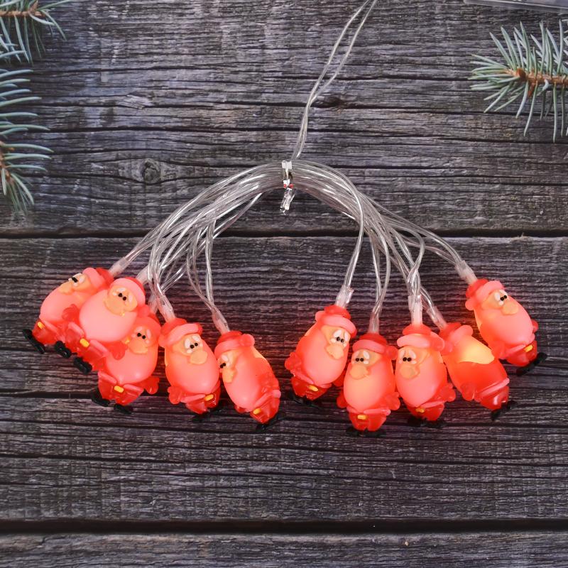 1.5/3M Christmas LED String Light Santa Claus Snowman Xmas Tree Ornaments 2024 Christmas Decoration For Home 2025 New Year Gift