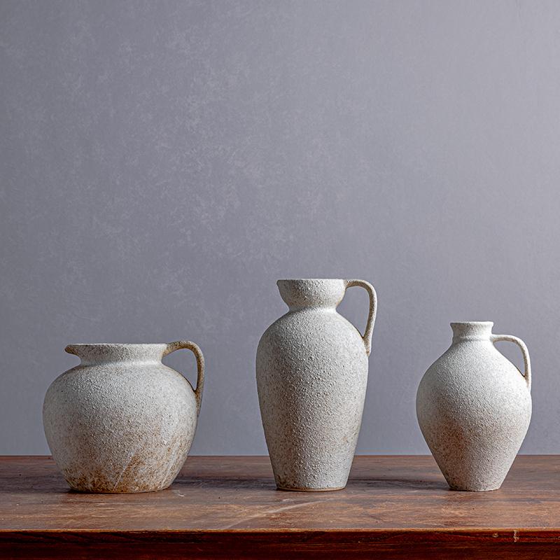 Keramická váza na sušené květiny Wabi-Sabi - Retro keramika pro kreativní aranžmá v jídelně nebo obývacím pokoji