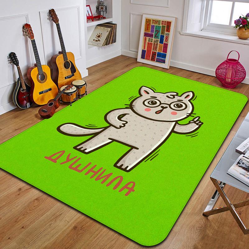 C-Niedliche Katze Bedruckter Teppich Mode Yogamatte Rutschfester Teppich Schlafzimmerdekoration Außenteppich Schlafzimmer Geburtstagsgeschenk