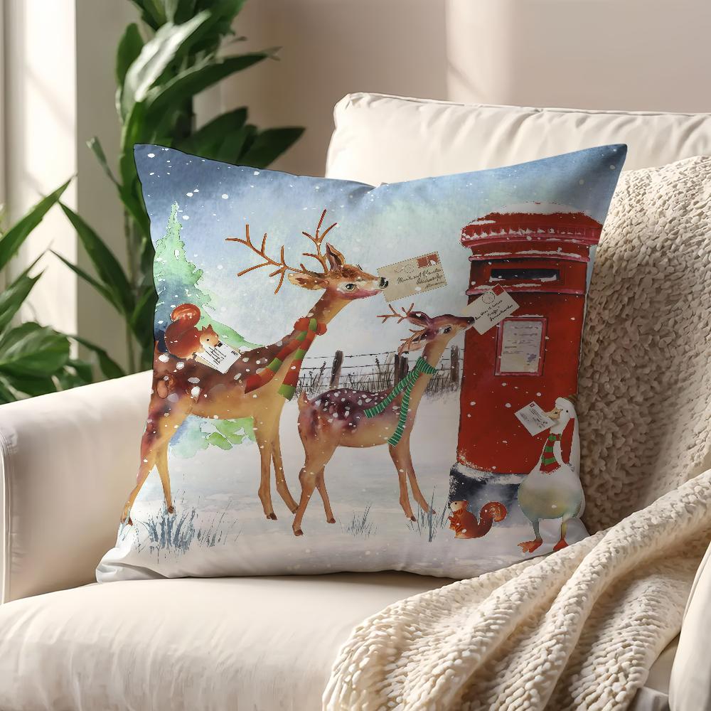 Christmas Animals Snow Cushion Cover Best Home Office Coffee Pillow Sofa Printing Decoration Room Shop Car Nordic Simplicity Hit