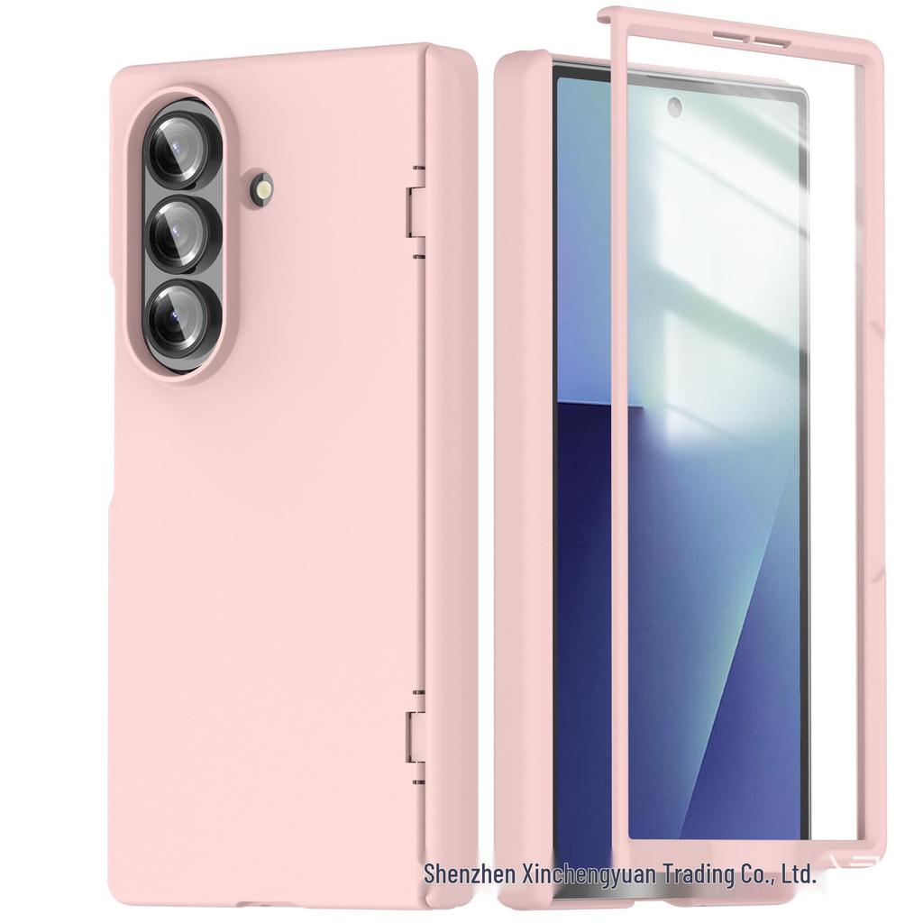 Funda plegable de eje medio para Samsung Z Fold7: Vidrio Templado Transparente, Protección Completa de la Bisagra