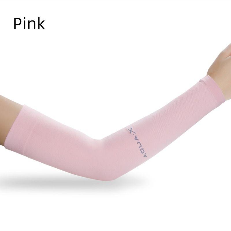 

Korea Cycling and Driving Gloves Running Man Same Style Ice Sleeve aqua pink (one pair) All yards