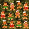 Christmas Gingerbread Man Wooden Pendants Xmas Tree Hanging Oranment 2024 Noel Navidad Decorations for Home New Year Kids Gift