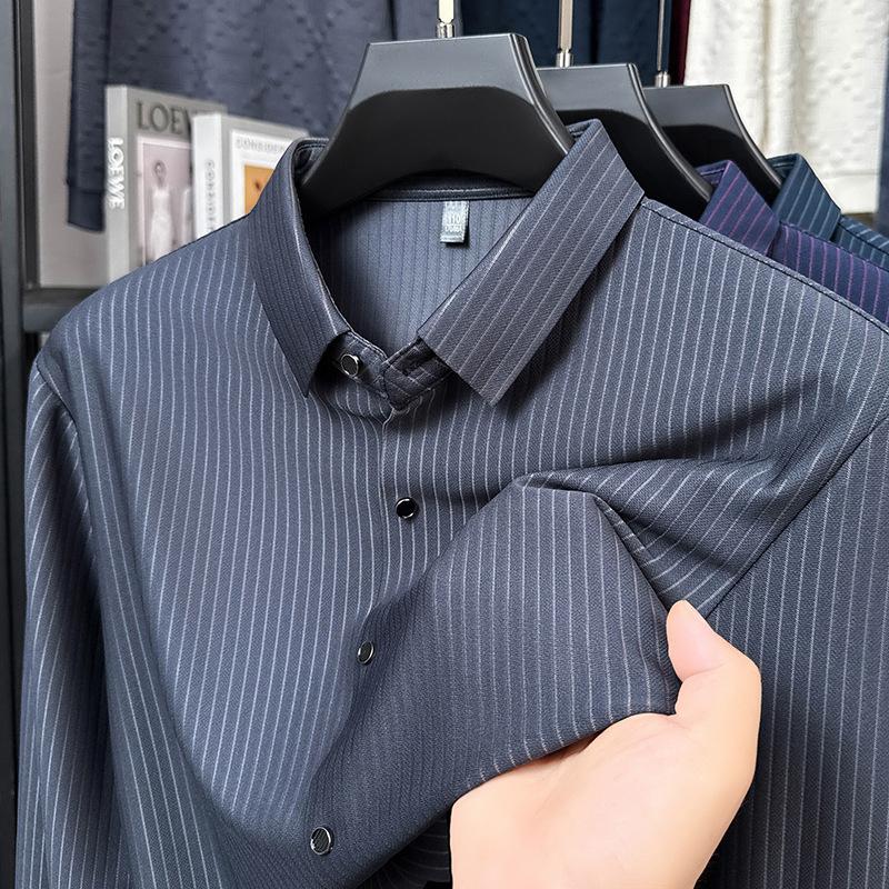 Autumn Wrinkle-Resistant Long Sleeve Shirt Men s Business Casual Shirt M