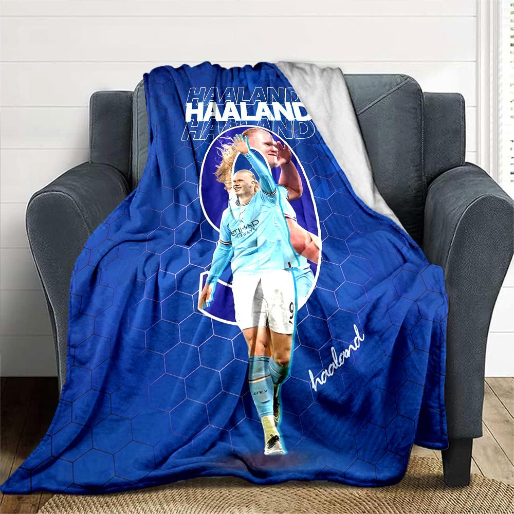 1pc Haaland12 Blanket, Gift, for Men and Women, Soft Blanket, Good for Sofa Bed Couch Travel, Lightweight Flannel Blanket