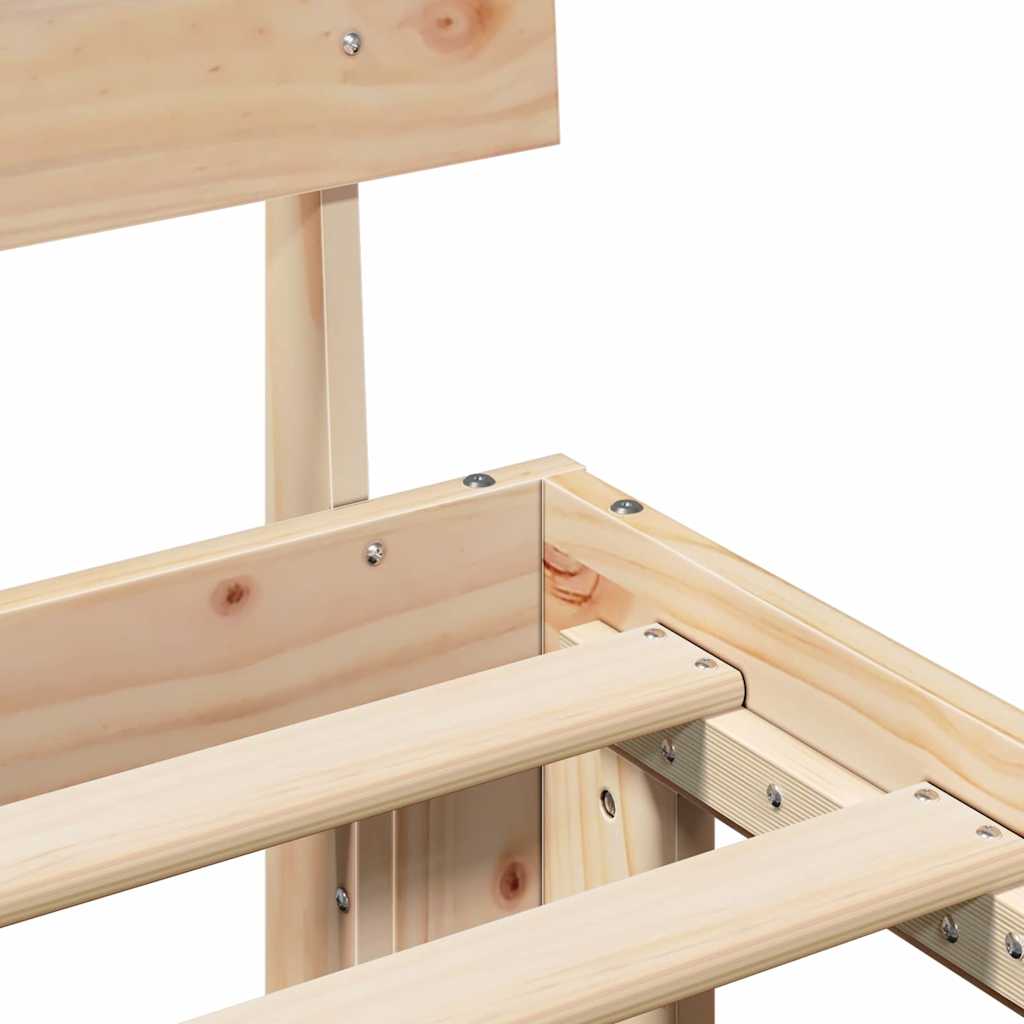 Natural Pine Wood Bed Frame with Headboard 75 X 190 Cm