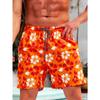 Tropical Gradient Beach Shorts For Men, Coconut Tree 3d Print Quick Dry Loose Swim Trunks, Casual Men's Drawstring Board Shorts