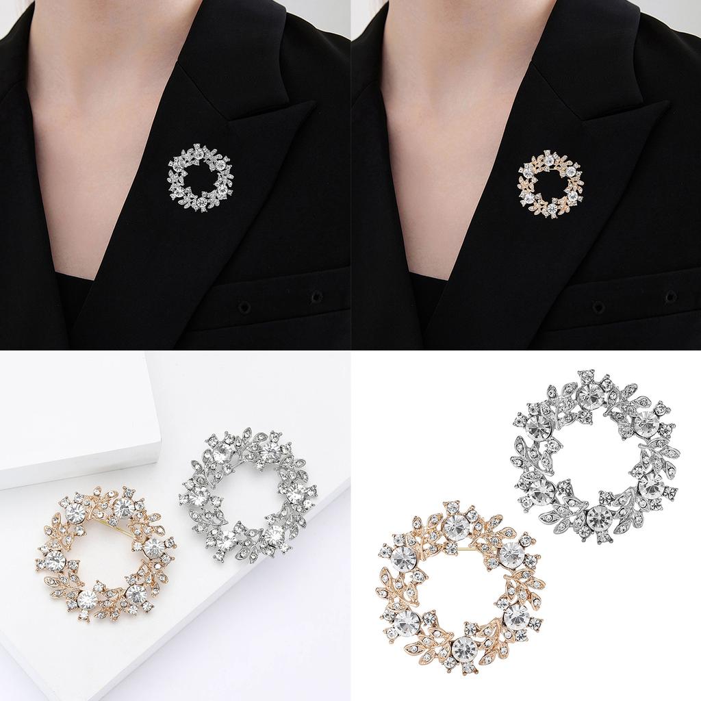 Wreath Enamel Brooch Sturdy Alloy Colorful Flower Lapel Pin Badge for Trendy Women Backpack Clothing and Hat Accessories