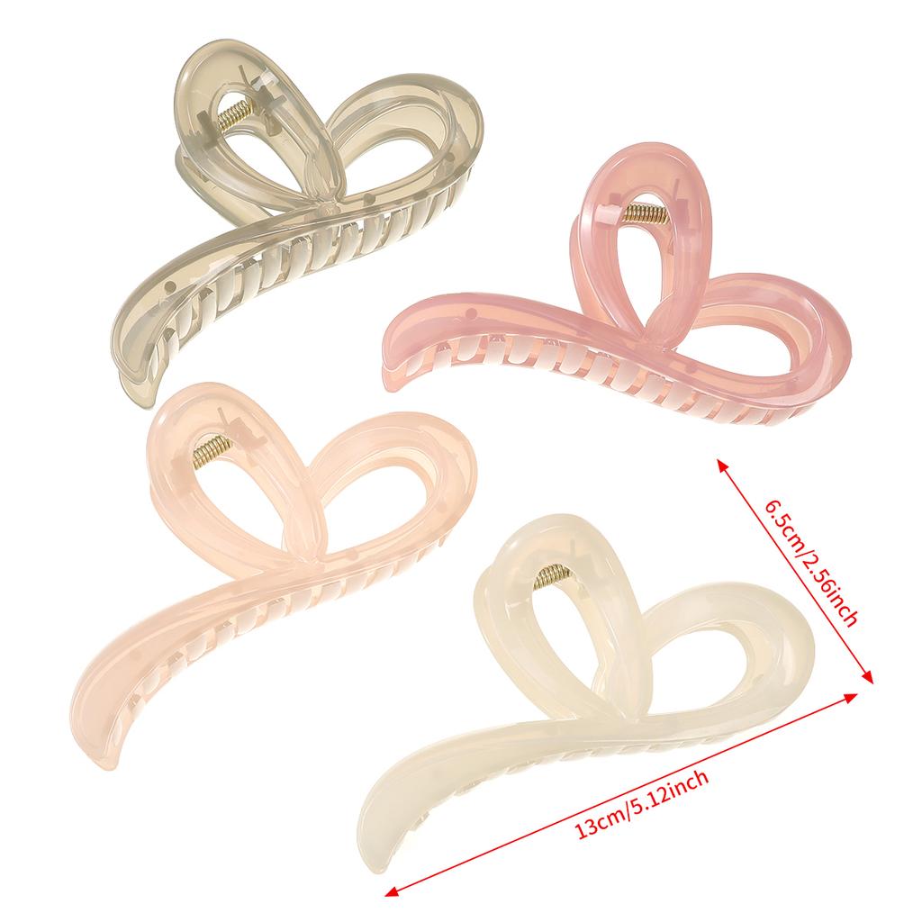 Korean Female Acrylic Transparent Jelly Grab Clip Hair Crab Ponytail Braid Claw Sweet Female Hair Clip Hair Accessories